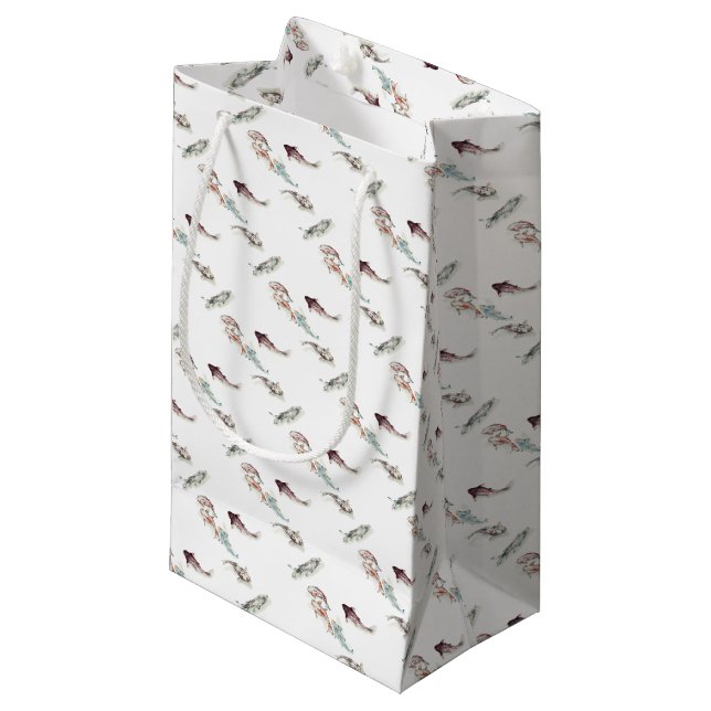 Watercolor Koi Fish Small Gift Bag (Front Angled)