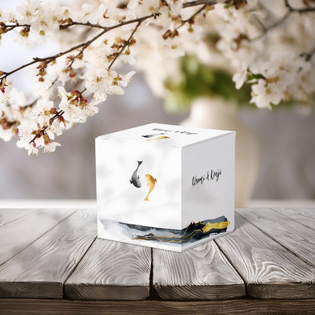 Watercolor Koi Fish Wedding Favor Boxes (Creator Uploaded)
