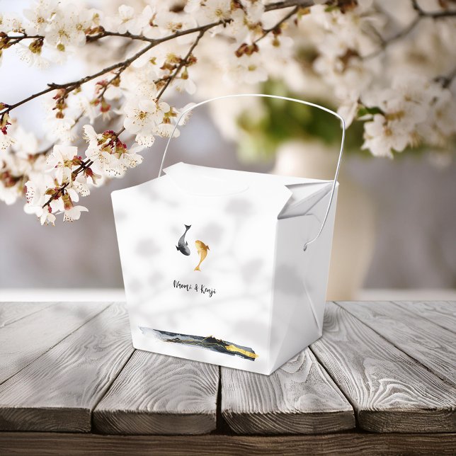 Watercolor Koi Fish Wedding Favor Boxes (Creator Uploaded)