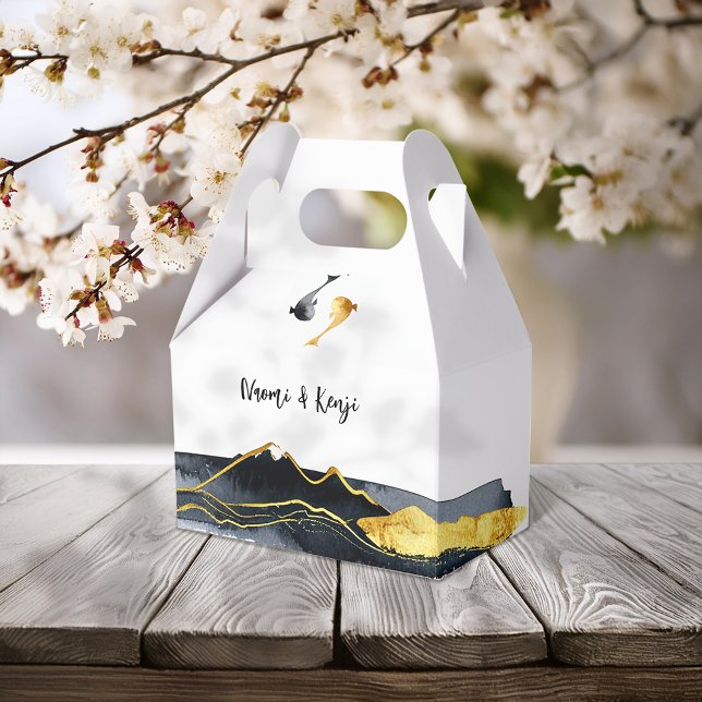 Watercolor Koi Fish Wedding Favor Boxes (Creator Uploaded)