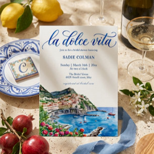 Watercolor La Dolce Vita Italian Bridal Shower  Invitation