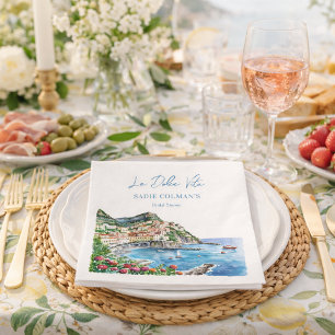 Watercolor La Dolce Vita Italian Bridal Shower  Napkins