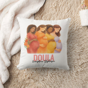 Watercolor Labor Room Decor DOULA Throw Pillow