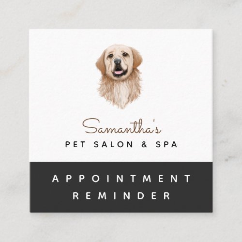 Watercolor Labrador Dog Pet Appointment Reminder Square Business Card