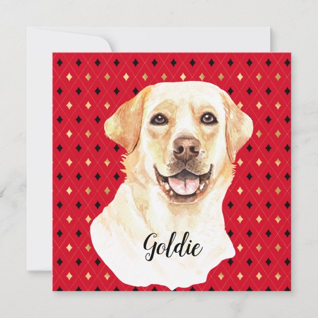 Watercolor Labrador Retriever Dog Personalized Card (Front)