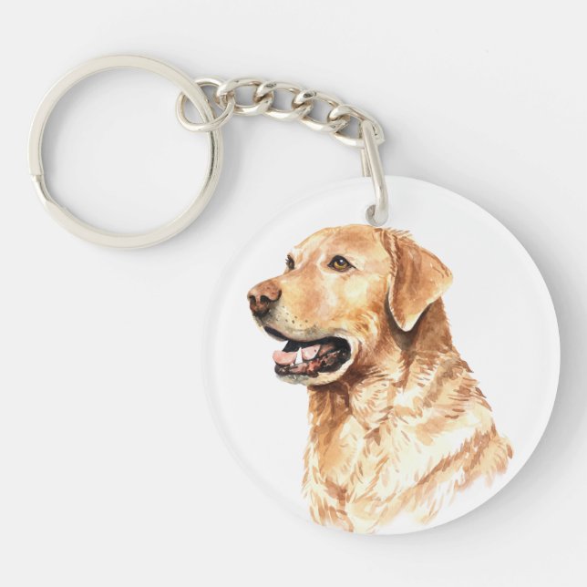 Watercolor Labrador Retriever Keychain (Front)