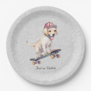 Watercolor Labrador Retriever Paper Plate