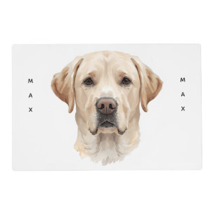Watercolor Labrador Retriever Portrait Pet Food Placemat