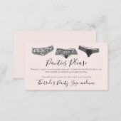 Watercolor Lace Lingerie Panty Game Bridal Shower  Enclosure Card (Front/Back)