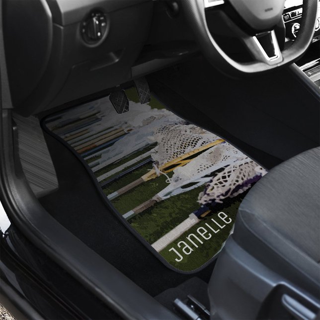 Watercolor Lacrosse Sticks Car Floor Mat (Creator Uploaded)