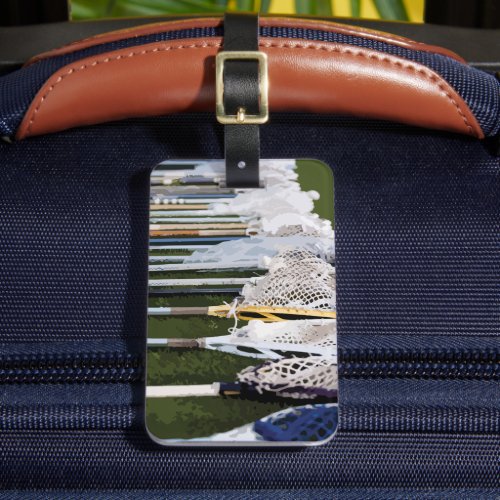 Watercolor Lacrosse Sticks Luggage Tag