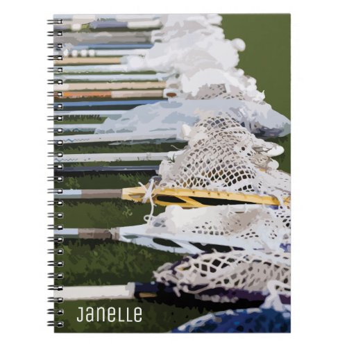 Watercolor Lacrosse Sticks Notebook