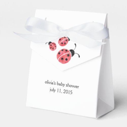 Watercolor Ladybug Baby Shower Favor Boxes