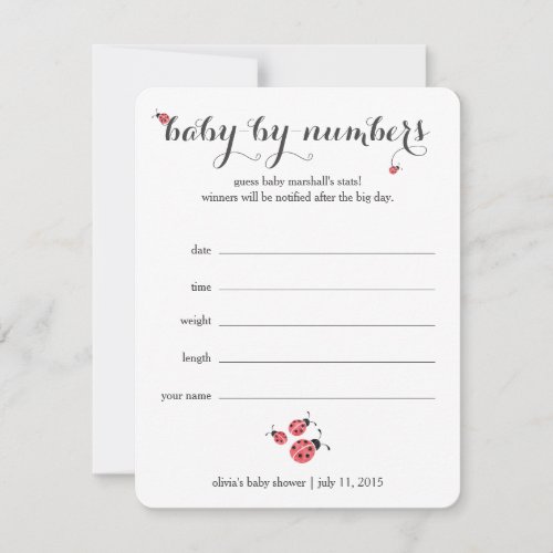 Watercolor Ladybug Baby Shower Guessing Game