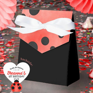 Watercolor Ladybug Birthday Favor Treat Boxes