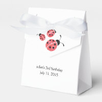 Watercolor Ladybug Birthday Party Favor Boxes