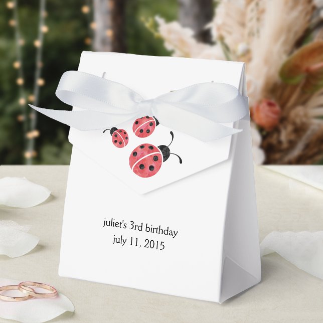Watercolor Ladybug Birthday Party Favor Boxes (Creator Uploaded)