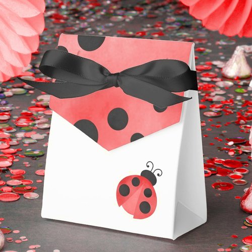 Watercolor Ladybug Birthday Treat Favor Boxes