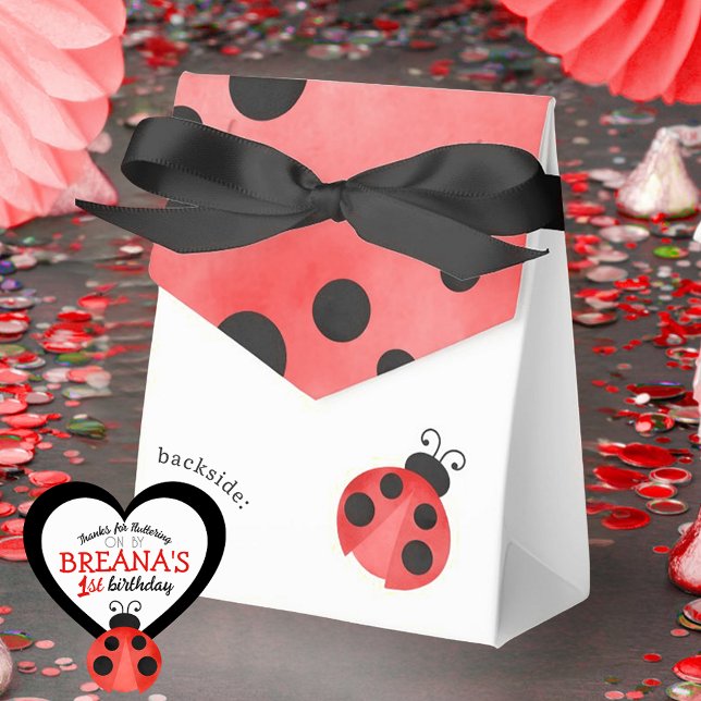 Watercolor Ladybug Birthday Treat Favor Boxes (Creator Uploaded)