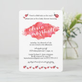 Watercolor Ladybug Girl Baby Shower Invitations (Standing Front)
