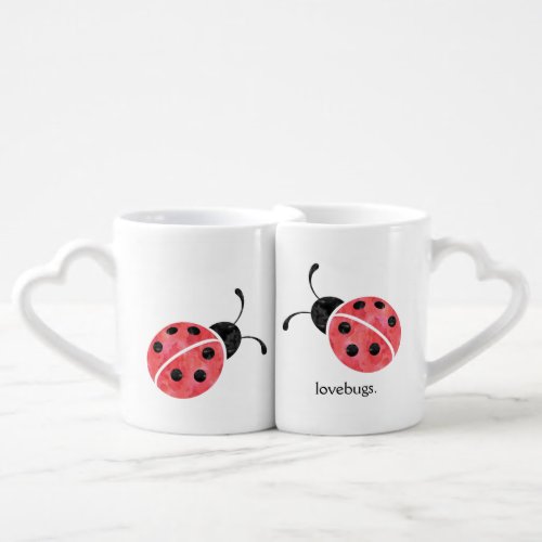 Watercolor Ladybug Lovebug Mugs