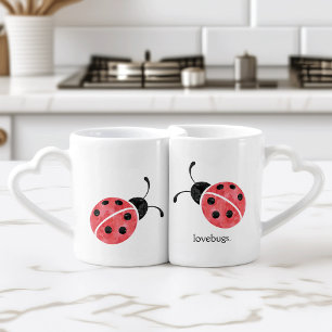 Watercolor Ladybug Lovebug Mugs