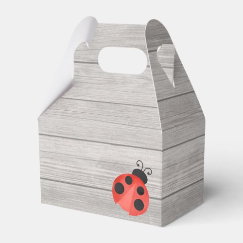 Watercolor Ladybug on Wood Birthday Gable Favor Boxes