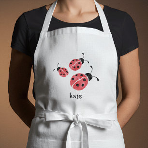 Watercolor Ladybug Personalized Adult Apron