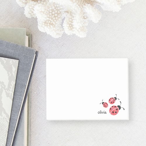 Watercolor Ladybug Personalized Notes