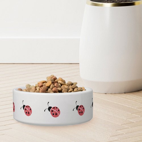 Watercolor Ladybug Pet Bowl