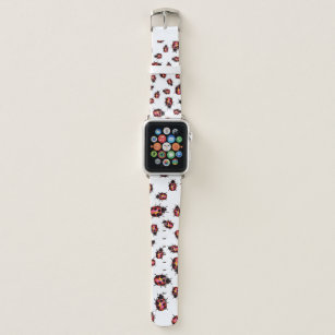 Watercolor Ladybugs Pattern Apple Watch Band