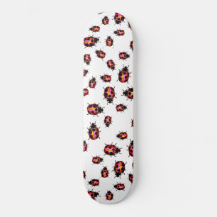 Watercolor Ladybugs Pattern Skateboard