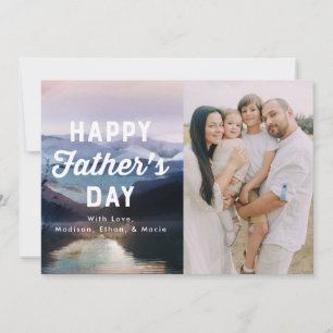 Watercolor Lake and Mountains Father's Day Card