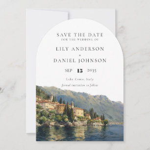 Watercolor Lake Como Italian Wedding Arch Save The Date