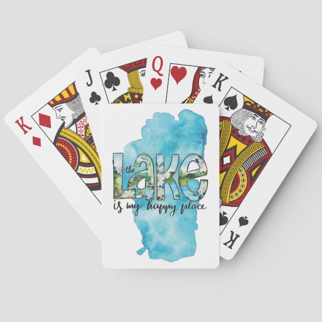 Watercolor Lake Design Playing Cards (Back)