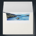 Watercolor Lake Tahoe Skyline Wedding Envelope<br><div class="desc">This envelope features a creamy off-white coloring with a watercolor Lake Tahoe painting inside. Easily change the return address to your own and use with the matching Lake Tahoe Collection for a cohesive event.</div>