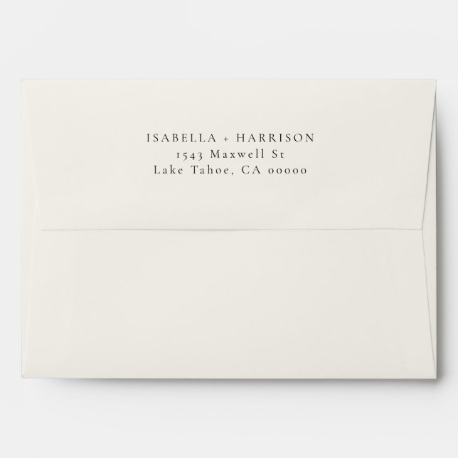 Watercolor Lake Tahoe Skyline Wedding Envelope (Back (Top Flap))