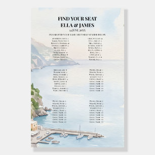 Watercolor Lake Wedding Seating Chart Sign