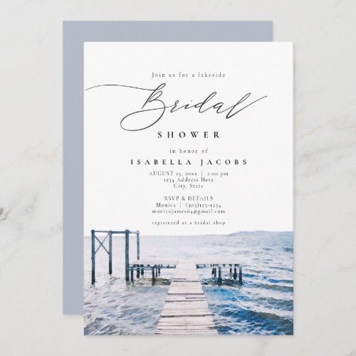 Watercolor Lakeside Lake Bridal Shower Invitation