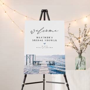 Watercolor Lakeside Lake Bridal Shower Welcome Foam Board