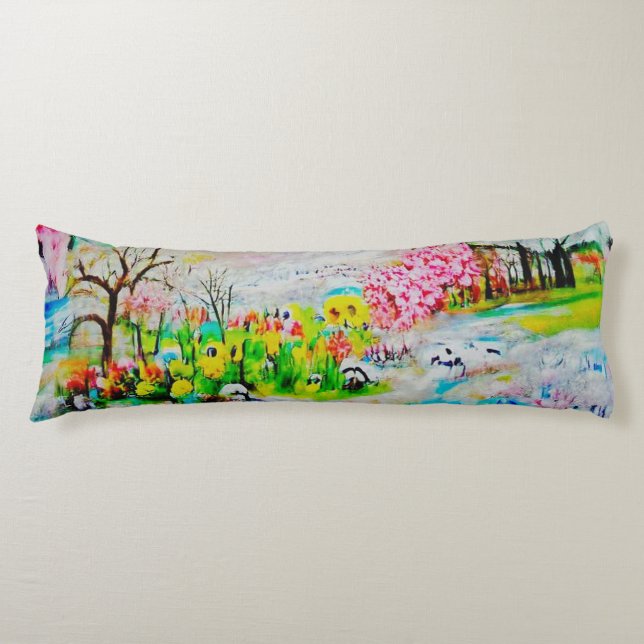 Watercolor Landscape 2 Body Pillow (Front)