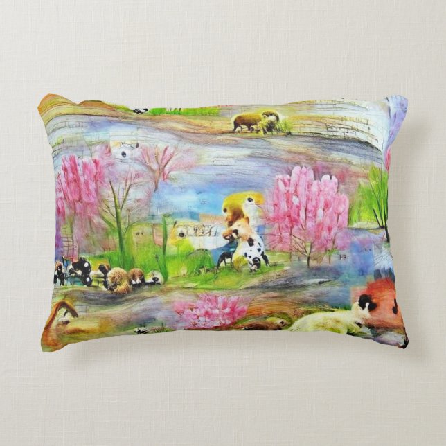 Watercolor Landscape  Accent Pillow (Front)