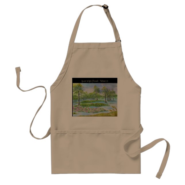 Watercolor Landscape Apron with Scripture (Front)