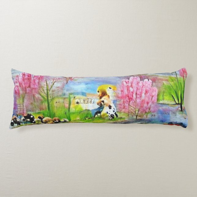 Watercolor Landscape  Body Pillow (Front)