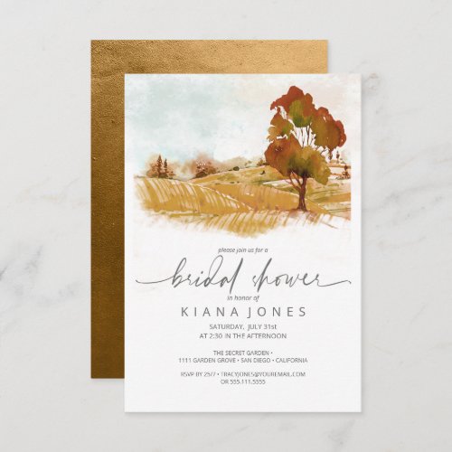 Watercolor Landscape Bridal Shower Autumn ID786 Invitation