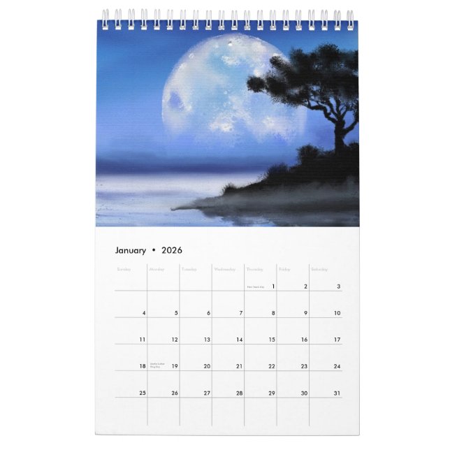 Watercolor Landscape Calendar Painting (Jan 2026)