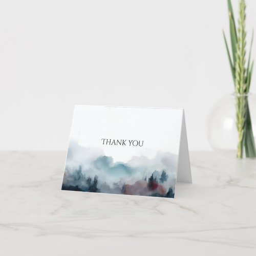 Watercolor landscape Funeral Thank you card