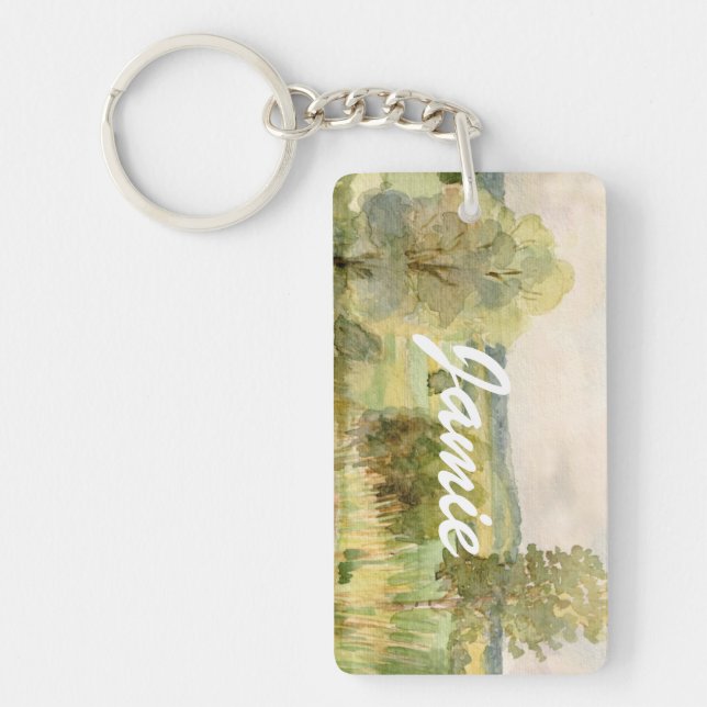 Watercolor Landscape Keychain (Front)