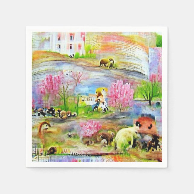 Watercolor Landscape  Napkins (Front)