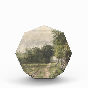 Watercolor Landscape of Path - Constant Troyon Acrylic Award